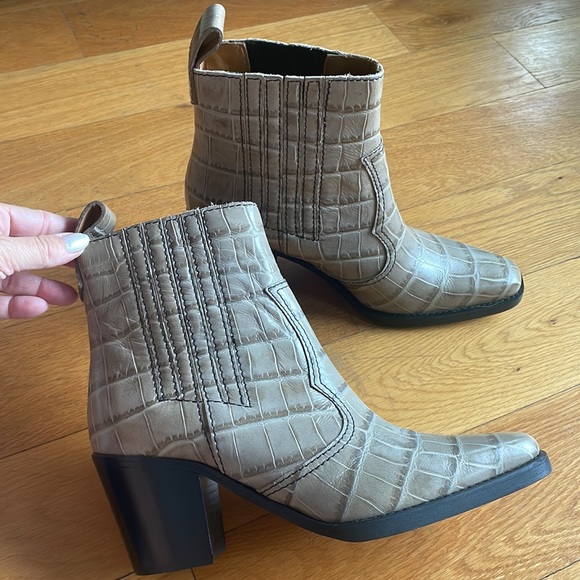 GANNI Animal Print Western Boots 37 - Picture 9 of 12